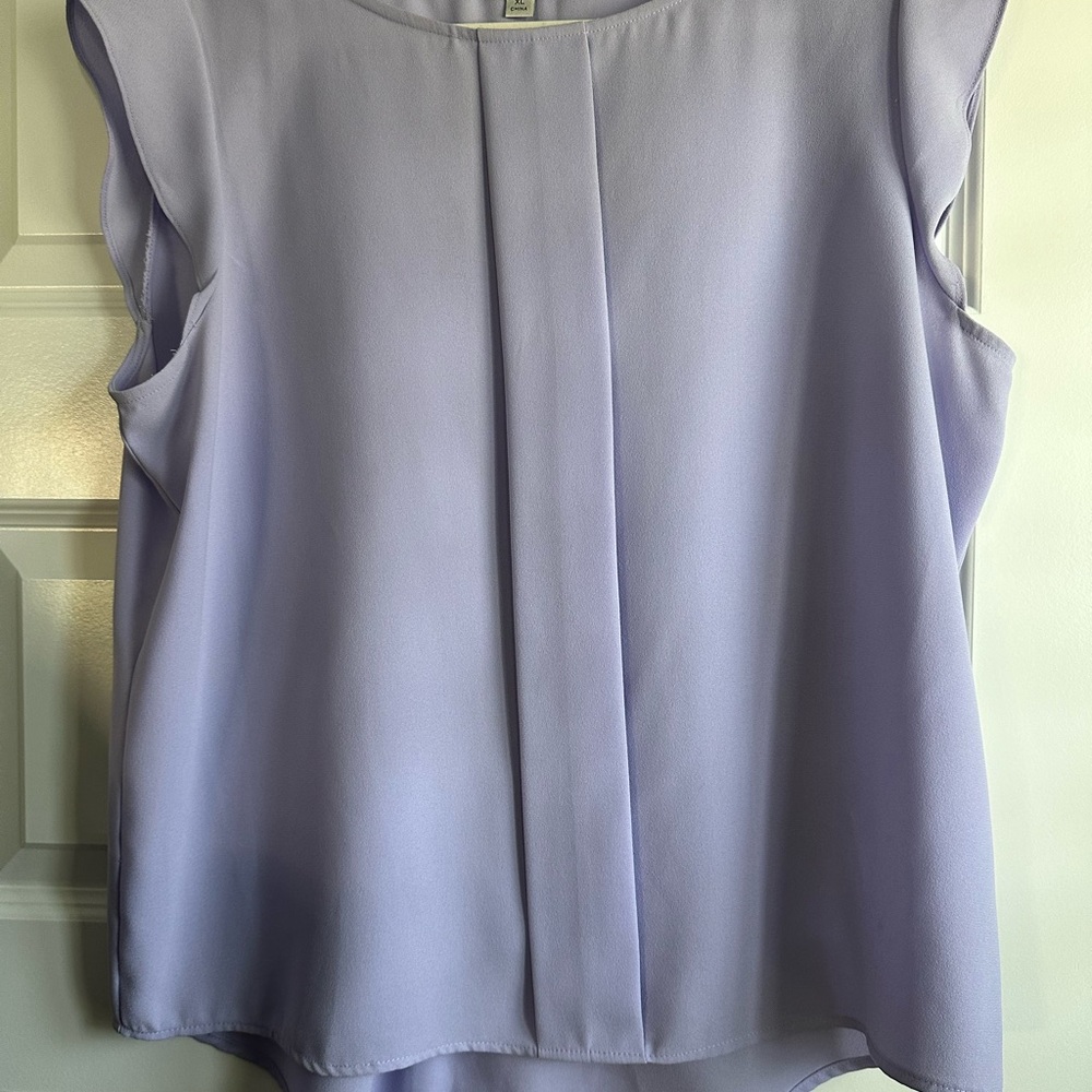 Tahari Light Lavender Sleeveless Pleat-Front Camisole